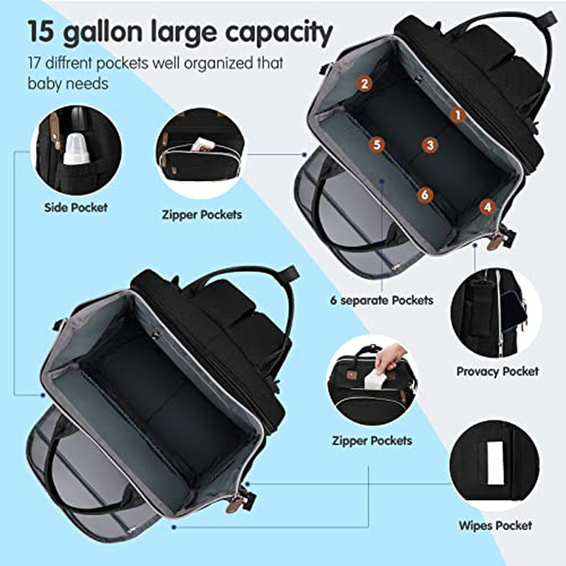 Little Essentials™Diaper Bag Backpack with Portable Diaper Pad