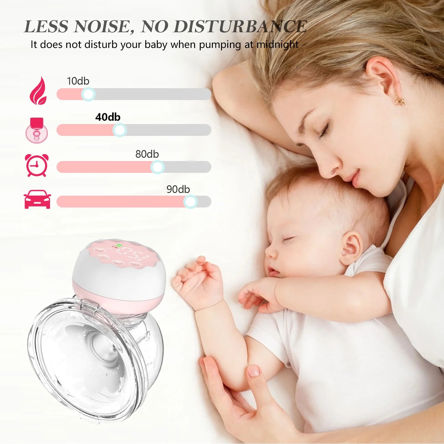 ComfortFit™Breast Pump, Hands Free Portable Electric with 4 Modes & 12 Levels