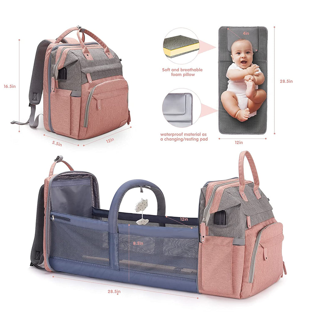 Little Essentials™Diaper Bag Backpack with Portable Diaper Pad