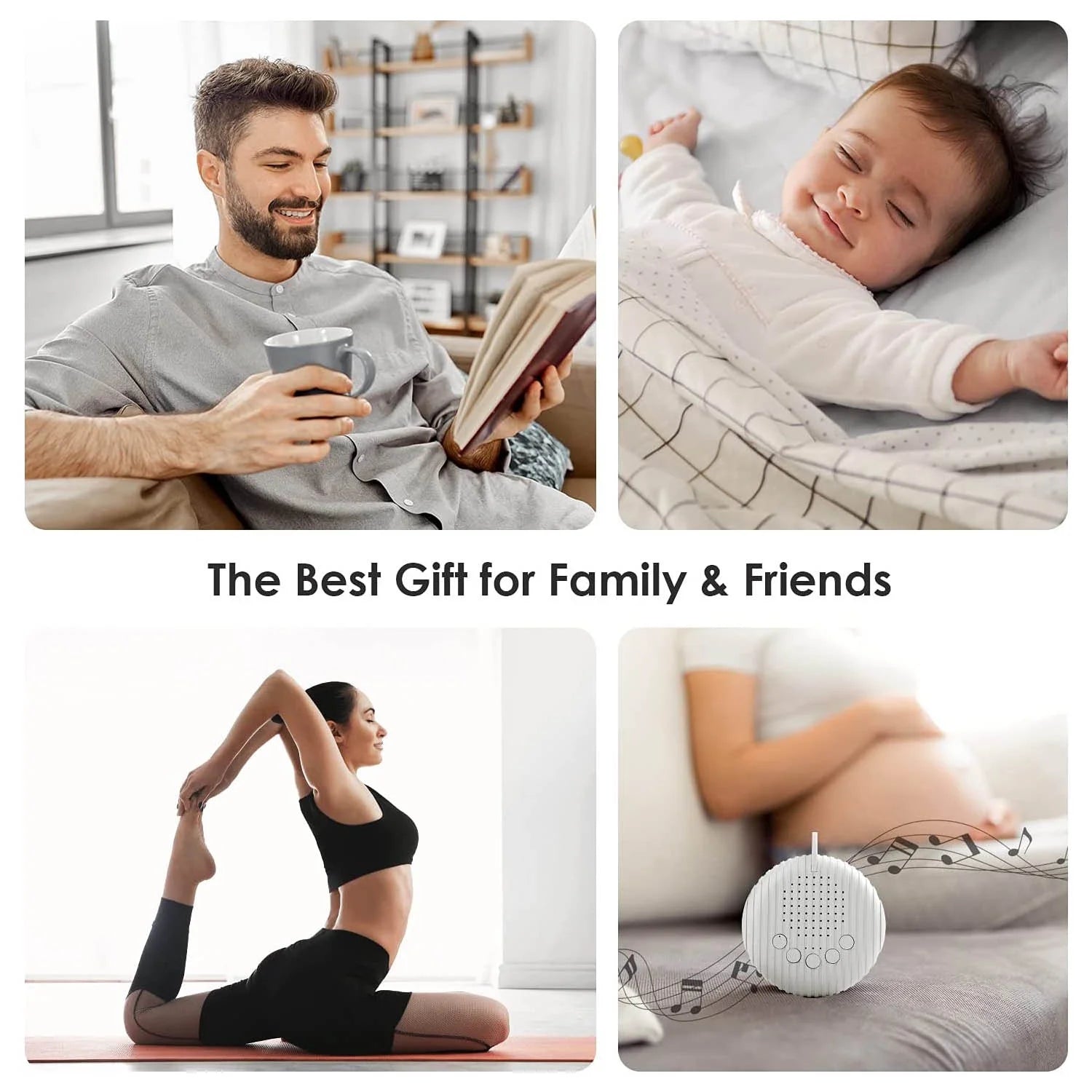 , Portable Sleep Sound Machine,Mini Sound Machine Rechargeable, Baby Sleep Machine with 10 Soothing Nature Sounds & 3 Timer for Baby Adult Office