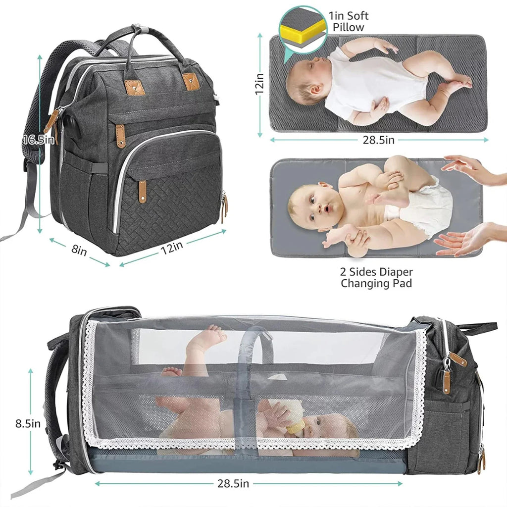 Little Essentials™Diaper Bag Backpack with Portable Diaper Pad