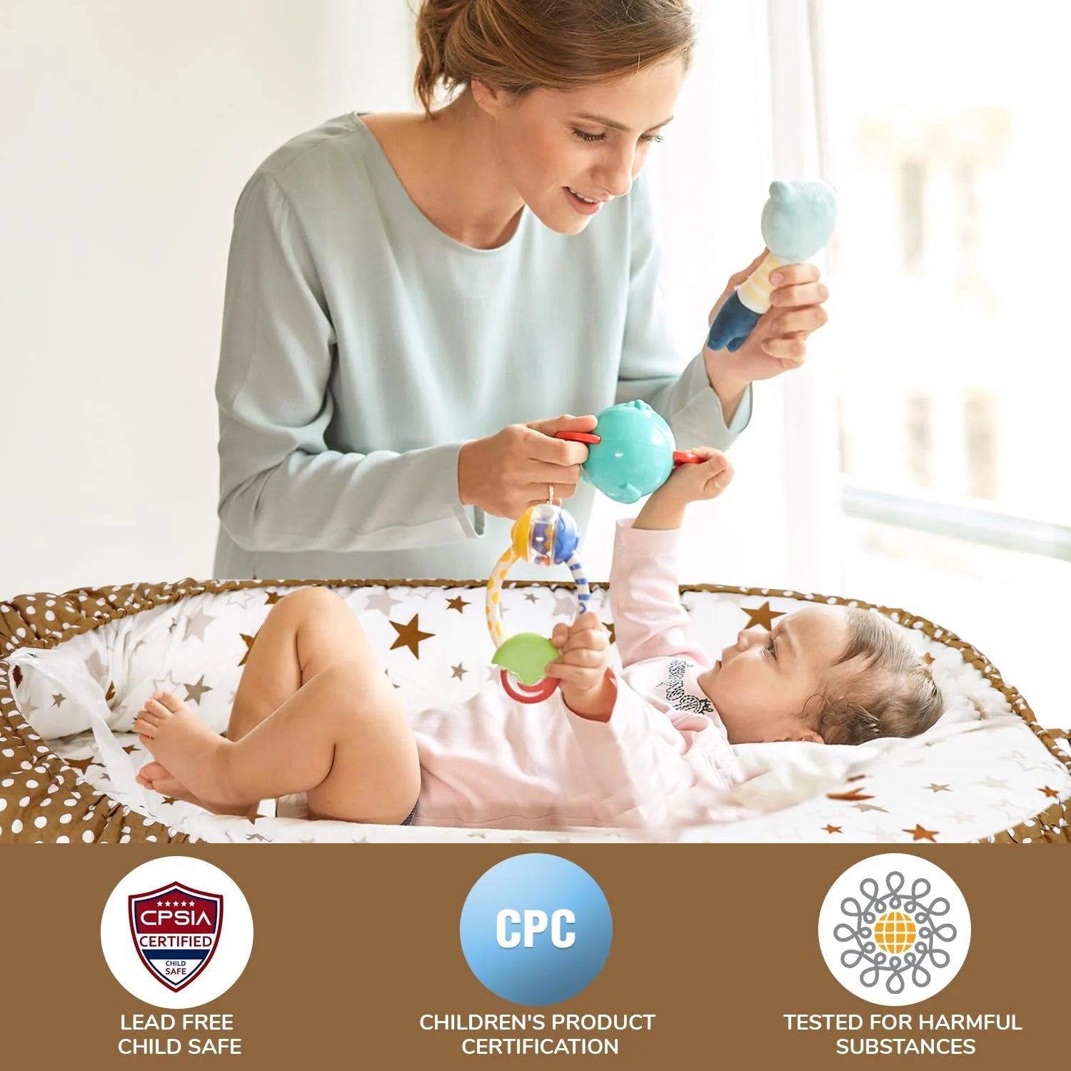 Soft Start™Baby Lounger - Newborn 0-24 Months – 100% Cotton 