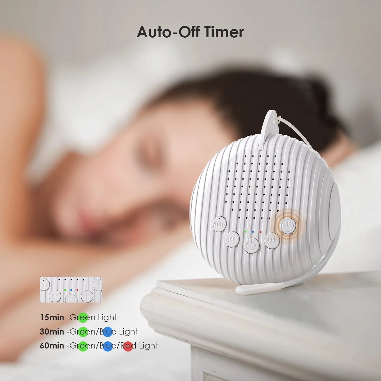 , Portable Sleep Sound Machine,Mini Sound Machine Rechargeable, Baby Sleep Machine with 10 Soothing Nature Sounds & 3 Timer for Baby Adult Office