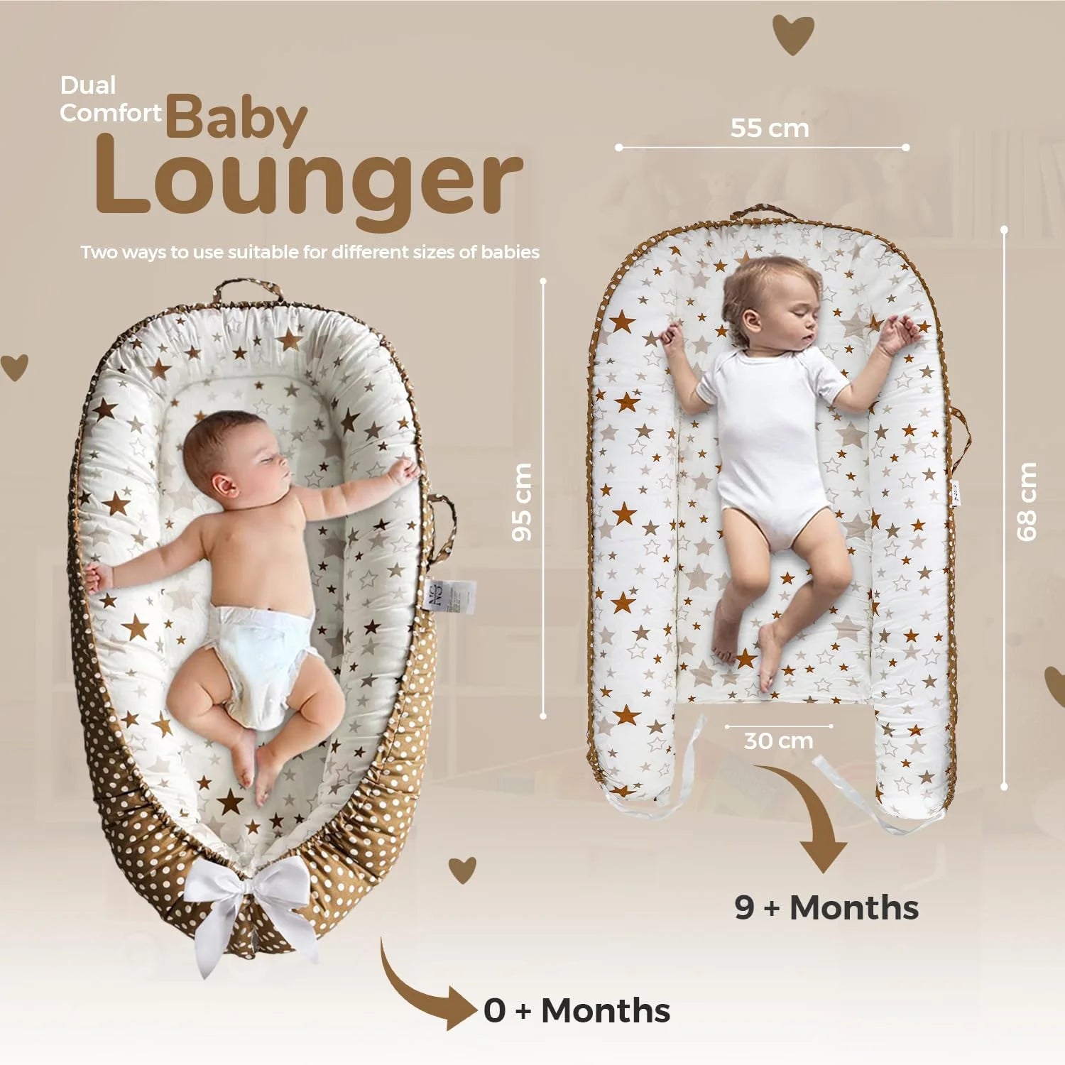 Soft Start™Baby Lounger - Newborn 0-24 Months – 100% Cotton 