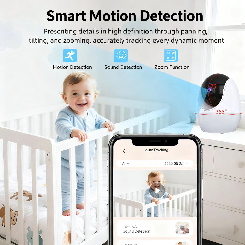 Peaceful Watch™4.3-Inch Baby Video Monitor with 4X Zoom Camera Motion/Sound Detection 