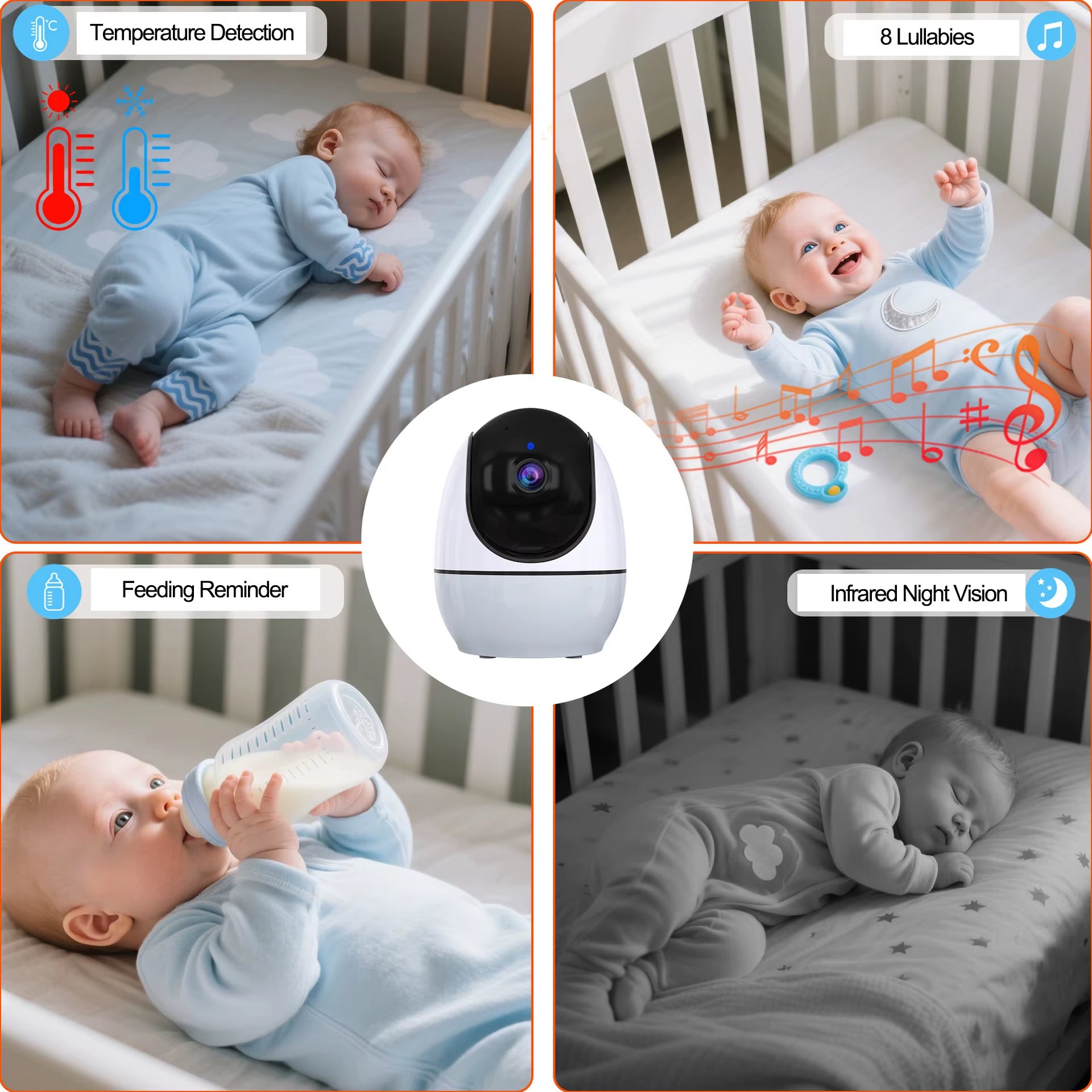Peaceful Watch™4.3-Inch Baby Video Monitor with 4X Zoom Camera Motion/Sound Detection 