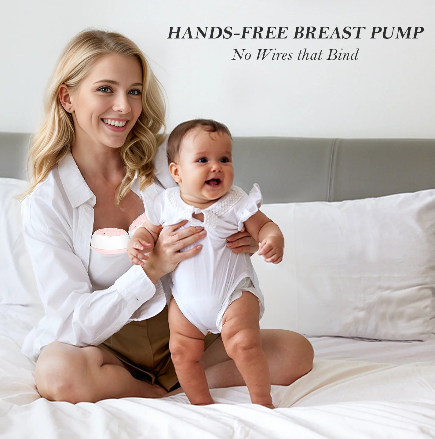 ComfortFit™Breast Pump, Hands Free Portable Electric with 4 Modes & 12 Levels