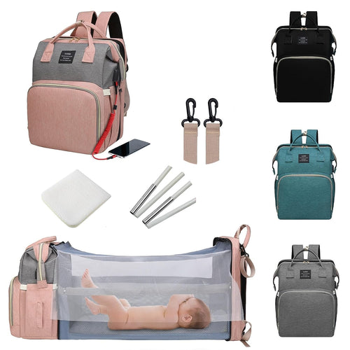 CarryWell™Baby Diaper Bags with Changing Station,Waterproof with USB Charging Port