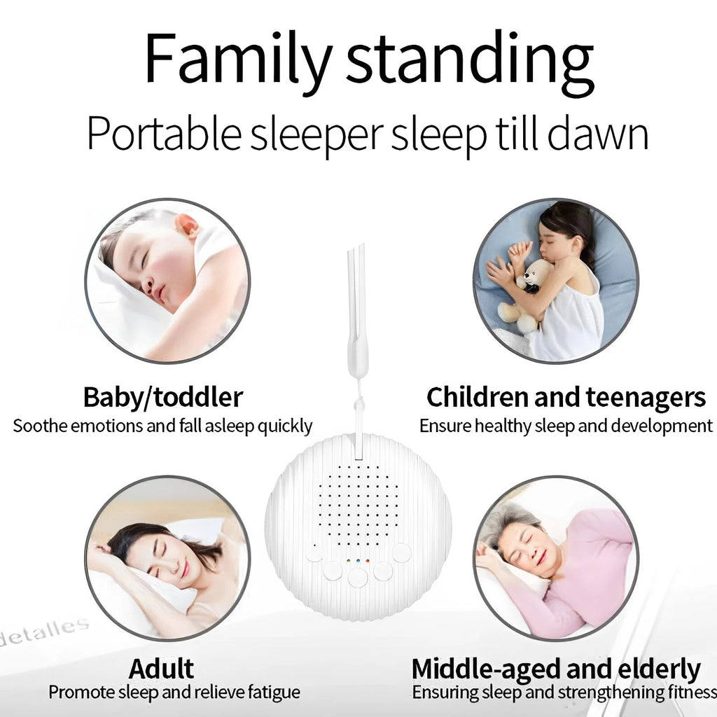 , Portable Sleep Sound Machine,Mini Sound Machine Rechargeable, Baby Sleep Machine with 10 Soothing Nature Sounds & 3 Timer for Baby Adult Office