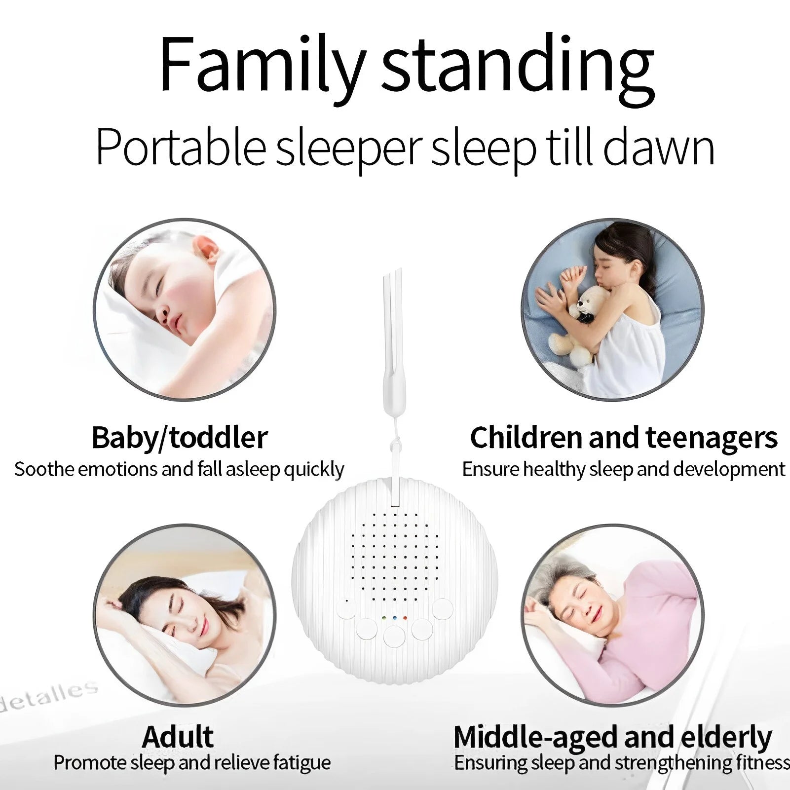 , Portable Sleep Sound Machine,Mini Sound Machine Rechargeable, Baby Sleep Machine with 10 Soothing Nature Sounds & 3 Timer for Baby Adult Office