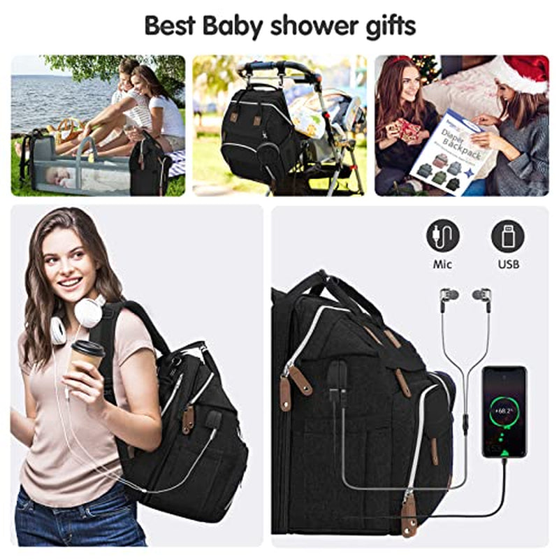 Little Essentials™Diaper Bag Backpack with Portable Diaper Pad