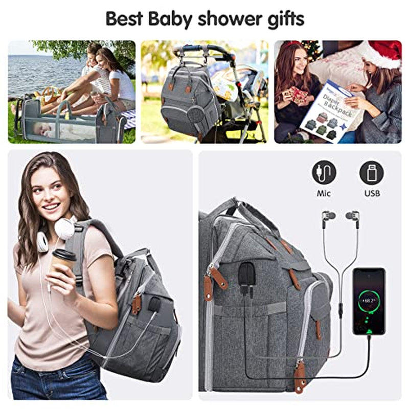 Little Essentials™Diaper Bag Backpack with Portable Diaper Pad